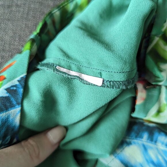 Wide Leg Flowy Green Floral Pants - El Corto Ingles Woman - Picture 7 of 13